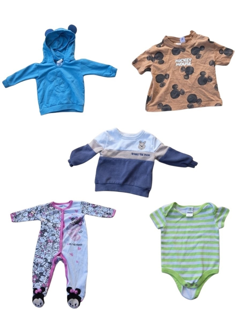 Disney Baby Boy Girl 5 Pc Bundle Mickey Winnie Pooh Tsum Tsum 6 Months